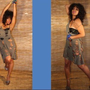 Olive Tunic Destroyed OS Cover-UP